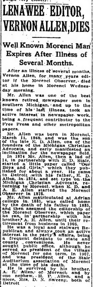 Stair Auditorium - Nov 7 1916 Business Partner Passes Away (newer photo)